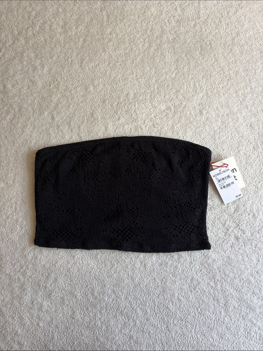 Nordstrom Black Lace Strapless Crop Tube Top